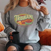 Friends Sweatshirt Tribbiani Shirt Joey Friends Crewneck Sweatshirt Pizza Pullover Damen Sweatshirts TV Show Friends Inspiriert