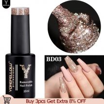 2024 Nuovo YOKEFELLOW 10ML Riflettente Glitter Gel Smalto Per Unghie Soak Off Gel UV Vernice Colorato Marrone Smalto Per Unghie Gel Per La Manicure