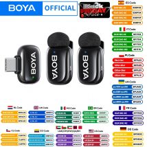 BOYA BOYA Mini microfono lavalier wireless per iPhone 15/16 Telefono Android Dispositivi USB-C per streaming live Registrazione video Vlog