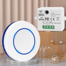 RF 433 MHz Drahtlose Fernbedienung Lichtschalter 220 V 110 V 10A Relais Controller Mini Runde Taste Wand Panel Schalter für LED Lampe