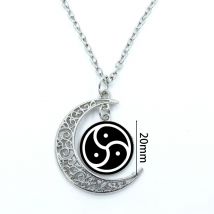 Bdsm Triskelion Symbol Mond Halskette Schmuck Frauen Zubehör Party Glaskuppel Mädchen Schmuck Anhänger Charme Dame Kette
