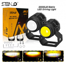 SENLO 12V Car Mini Driving Light SpotLights Waterproof Hi&Low for Motorcycle Universal Headlight LED Bulbs 1Box 30W 30000LM M1