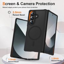 UYUXIO Magnetische Hülle für Samsung Galaxy Z Fold 7, durchscheinende Handyhüllen mit Magnet, matte kabellose Ladeabdeckung für Fold7