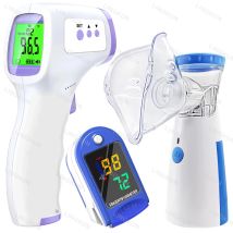 Oximeter Ear Thermometer Health Handheld Inhale Nebulizer Mesh Atomizer Inhaler Nebuliser Inhalator for Adult Kids Nebulizador