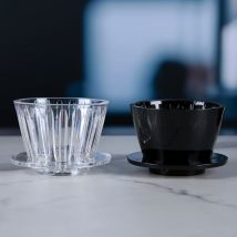 Wave Coffee Dripper, 1–2 Tassen, Crystal Eye Pour Over Coffee Dripper mit Kaffeefilterpapieren, 50-Blatt-Kaffeefilter-Set