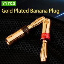 Yytcg 4 stücke Bananen stecker 4mm Lautsprecher Bananen stecker 24k Kupfer vergoldet 4mm Bananen buchse Match mit 4mm Binde pfosten