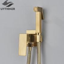 Rubinetti per doccia per bidet nero opaco Doccia igienica in ottone Rubinetto per aerografo Miscelatore per acqua calda e fredda Doccia per bidet con spruzzo per WC