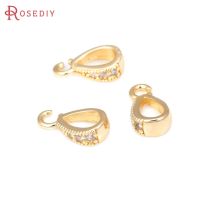 Ottone color oro 18 carati con zirconi a forma di goccia collane rotonde bracciali ciondoli connettore creazione di gioielli accessori fai da te