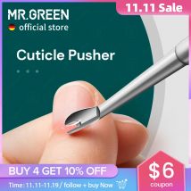MR.GREEN Rimozione cuticola Spingitore per pelle morta Grado chirurgico Acciaio inossidabile Unghie artistiche Strumenti per manicure Raschietto Detergente per unghie Trimmer