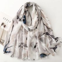 Neue Mode Tuschemalerei Schmetterling Viskose Weicher Schal Boho Chic Dünner Fransenschal Damen Perfekt für Reisen & Lässiger muslimischer Hijab