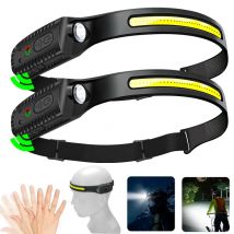 USB Rechargeable LED Sensor Headlamp Built-in Battery Head Flashlight Headlight Led Head Torch Camping Fishing Search Light