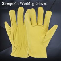 Guanti da lavoro in pelle Guanti da lavoro per conducente in pelle di pecora resistenti allo strappo Guanti da trasporto per giardino domestico Protezione per le mani