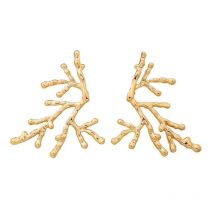 Stylish Ocean Style Coral Hollow Earrings for Women New Fashion Fun Ears Stud Party Wedding Jewelry Accessories Unique Gift