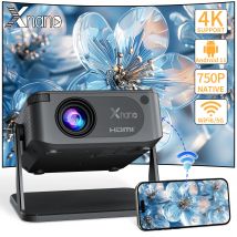 Mini-Smart-Projektor mit Native 720P, unterstützt 4K-Dekodierung, Dual WiFi 6 Wireless 5, tragbarer Kinoprojektor für Heimkino