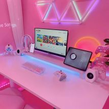 해외LANQ PCDOCK3 RGB 모니터 받침대 무선 충전 블루투스  Smart Monitor Stand