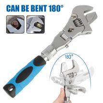 Chiave dinamometrica regolabile Chiave a cricchetto pieghevole da 180 gradi Chiave per puleggia per manutenzione domestica Chiave 5 in 1 da 10 pollici