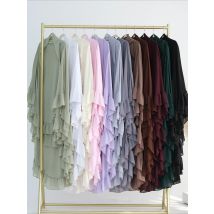 Eid Lange Khimar-Kopftuch, muslimische doppellagige schlichte Hijabs, Schals, Turban, arabischer Damen-Kopfschmuck, Ramadan, langes Kopftuch 2025