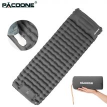 PACOONE Outdoor Camping Inflatable Mattress Sleeping Pad With Pillows Ultralight Air Mat Built In Inflator Pump Hiking