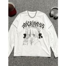 American Vintage Fake Two Pieces T-Shirt Women Streetwear Hip Hop Gothic Harajuku Grunge Y2k Crop Tops Black Skull Punk Tees