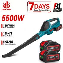 ​ ONEVAN 5500W Brushless Elettrico Ventilatore di Aria Ad Alta Potenza Foglia di Neve Polvere Che Soffia Giardino Pulitore Strumento di Potere Per Makita Batteria Spille