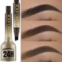 Matita per sopracciglia colorante 3D Hairling Anti-sbavature Impermeabile di lunga durata Nero Marrone Pennello grande Crema per potenziare le sopracciglia naturali selvagge