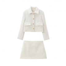 UNIZERA 2024 Herbst Neues Produkt Casual frauen Mode Einfarbig Kleine Duft Taste Jacke Mini Rock Set