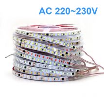 AC220V 230V 5M 600 LED Strip 2835 120LEDs/m Home Lamp Strip Red Ice Blue Green Yellow Pink Elastyczny i rozcinany miękki pasek lampy