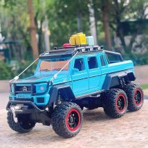 1:24 G63 6X6 Land Cruiser LC80 Autos Spielzeugmodelle mit leichter Musik Zurückziehen Miniaturfahrzeuge Türen geöffnet Offroad Kindergeschenke