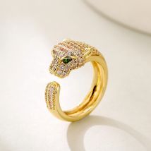 2025 New Fashion Statement Big Animal Ring For Women Girl Party Jewelry Gold Color Hollow Leopard Open Ring Wholesale