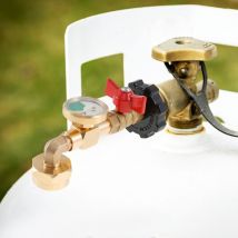 Propangas-Tank-Anschluss, Nachfülladapter, Gas-Manometer, Füllstandsanzeige mit Manometer für Outdoor-Grill, explosionsgeschützte Verbindung