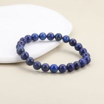 Echt 4A Natürliche Lapis Lazuli Stein Perlen Armband Homme Elastische Hohe Qualität 8mm Runde Armband Zubehör