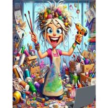 AB Diamant Kreuzstich Cartoon Künstler Mädchen 5D DIY Diamant Stickerei Strass Malerei Diamant Malerei