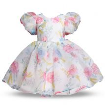Neue Blumen mädchen Kleid für Hochzeit rücken frei elegante Kinder Geburtstags feier Gala Kleid Puff ärmel Kinder Kommunion Kostüme 3-8y