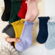 Rüschen Baby Kurze Socken Kinder Mädchen Kleinkinder Niedliche Weiche Baumwollsocke Spitze Blume Kinder Schuluniform Socken Für 0-8 Jahre