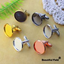 5pcs Fit 10mm 12mm 14mm 16mm 18mm 20mm Cufflink Settings Cabochon Base Round Cameo Blank Tray Copper Material