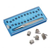 24pcs/Box AZDENT Dental Orthodontic Bracket Passive Self Ligating Braces Roth 0.022 Hooks 345 with 1st Molar Buccal Tube