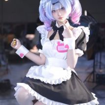 Cosplay Kostüm Miku Puffärmel Kleid Kaninchen Loch Dienstmädchen Outfit