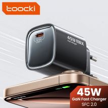 Toocki 45W GaN USB Charger PD QC3.0 Quick Charge PPS Type C Phone Charger For Samsung S25 S24 Ultra iPhone 17 16 15 Pro Max iPad