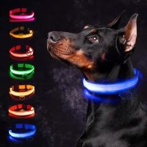 LED leuchtendes Hundehalsband, verstellbar, blinkend, wiederaufladbar, leuchtendes Halsband, Nacht-Anti-Verlust-Hundelichtgeschirr für kleine Hunde, Haustierprodukte