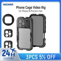 NEEWER Custodia per gabbia per telefono per iPhone 16 Pro/Pro Max Stabilizzatore per telefono con impianto video a sgancio rapido con adattatore per filtro da 67 mm
