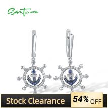 SANTUZZA-pendientes de plata de primera ley y Circonia cúbica para mujer, aretes pequeños, plata esterlina 925, Circonia cúbica, Zirconia, circonita, zirconita, zirconita, color azul, blanco