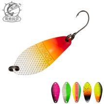 Peche Leurre Pesca Cucchiaio 3g 30mm Cucchiaio colorato Esca Rame Flusso di rame Richiamo di pesca in metallo Swimbait per trota Chub Pesce persico Salmone
