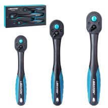 Set a cricchetto 3 pezzi 1/4" 3/8" 1/2" Maniglia a cricchetto con testa a goccia Set a cricchetto a sgancio rapido con impugnatura comoda Chiave a 72 denti