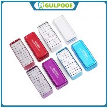 GULPOOE 72 Hole Autoclave Sterilizer Case High/Low Speed Dentistry Files Block Case Disinfection Stand Aluminum Disinfection Box