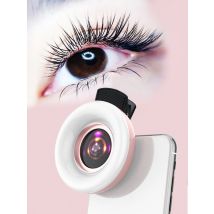 Obiettivo macro per cellulare 15X Anello di riempimento Luce Selfie Lampada dal vivo Obiettivo della fotocamera con LED Flash universale Smartphone Clip di luce portatile