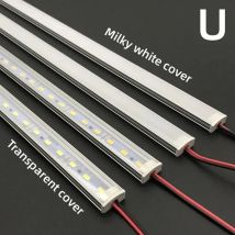 1-10 PCS Sztywna taśma LED DC12V 50CM 20 cali SMD5730 36LEDs Płaska aluminiowa taśma LED w kształcie litery U/V do oświetlenia wewnętrznego