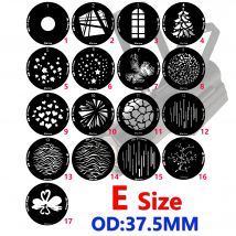 OD 37,5mm Maske E Größe GOBO Slot Einsatz Kontinuierliche Licht Rotator über Laterne Atmosphäre Schaffen für Bars, geschäfte, Stufen Licht zeigen