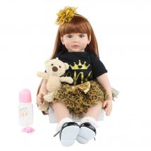BZDOLL 60 CM 24 Pollici Realistica Reborn Baby Doll Alive Morbido Silicone Neonato Principessa Bambino Bebe Carino Vestire Giocattolo Regalo Fatto A Mano
