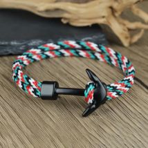 Nautischen Anker Geflochtenen Seil Armband Männer Bilayer Handgemachte Mehrfarbige Schnur Armband Outdoor Abenteuer Camping Homme Hand Schmuck