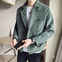 Man Coat Corduroy Oversize Solid Color Winter Sales of Jacket for Men New in Y2k Cheap Clothes Offer High Quality Vintage Casual